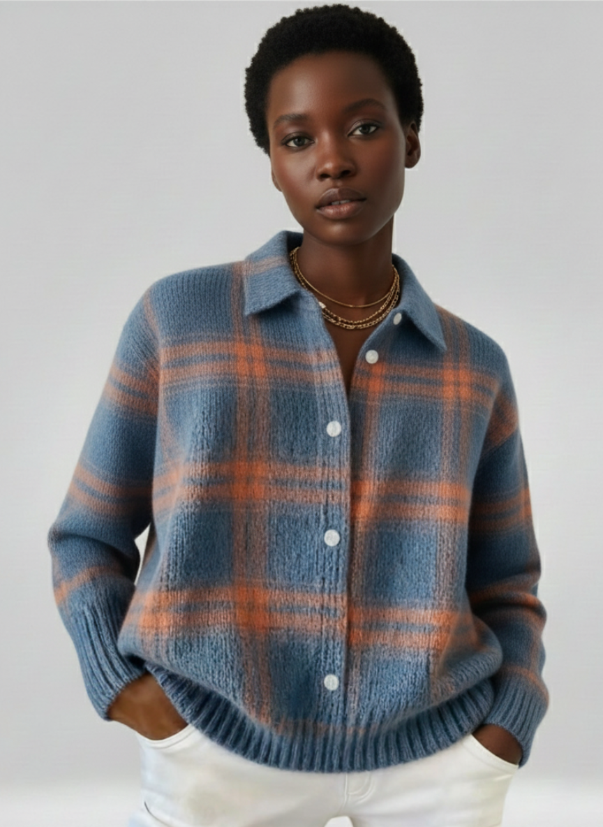 Mira | Gebreide blouse met ruitpatroon