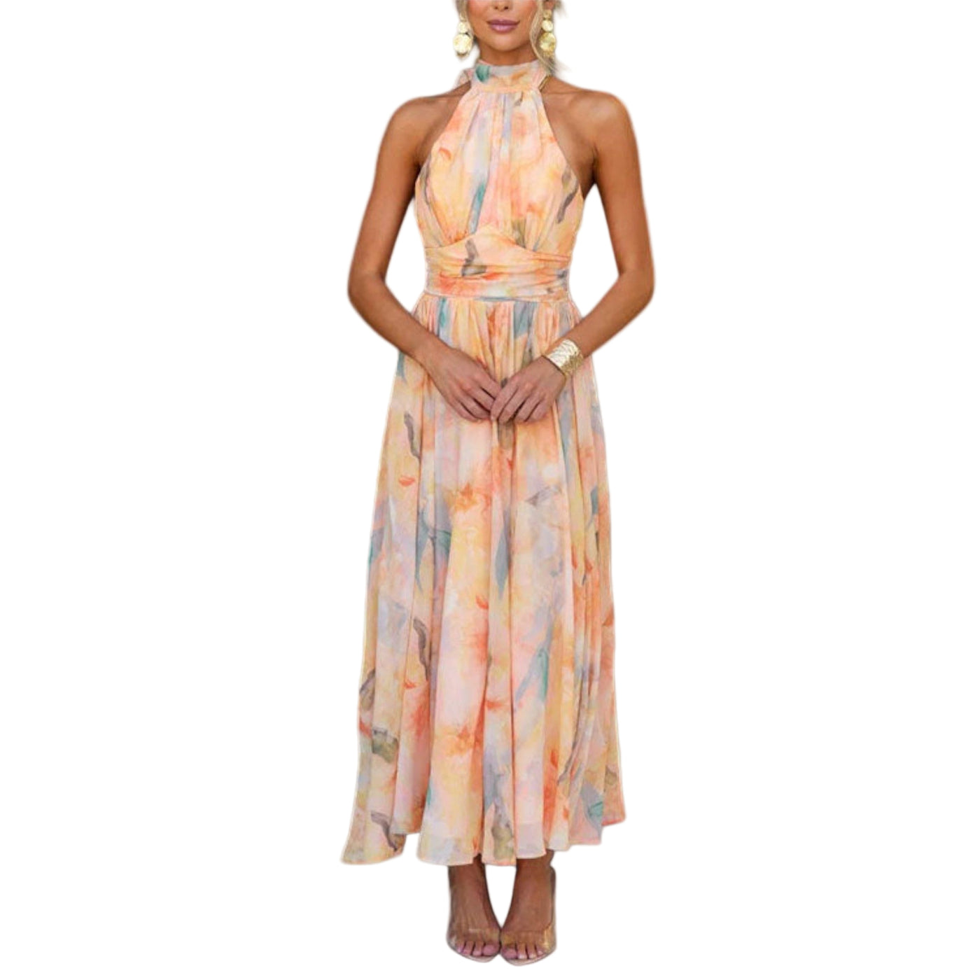 Naira Watercolor Maxi Dress