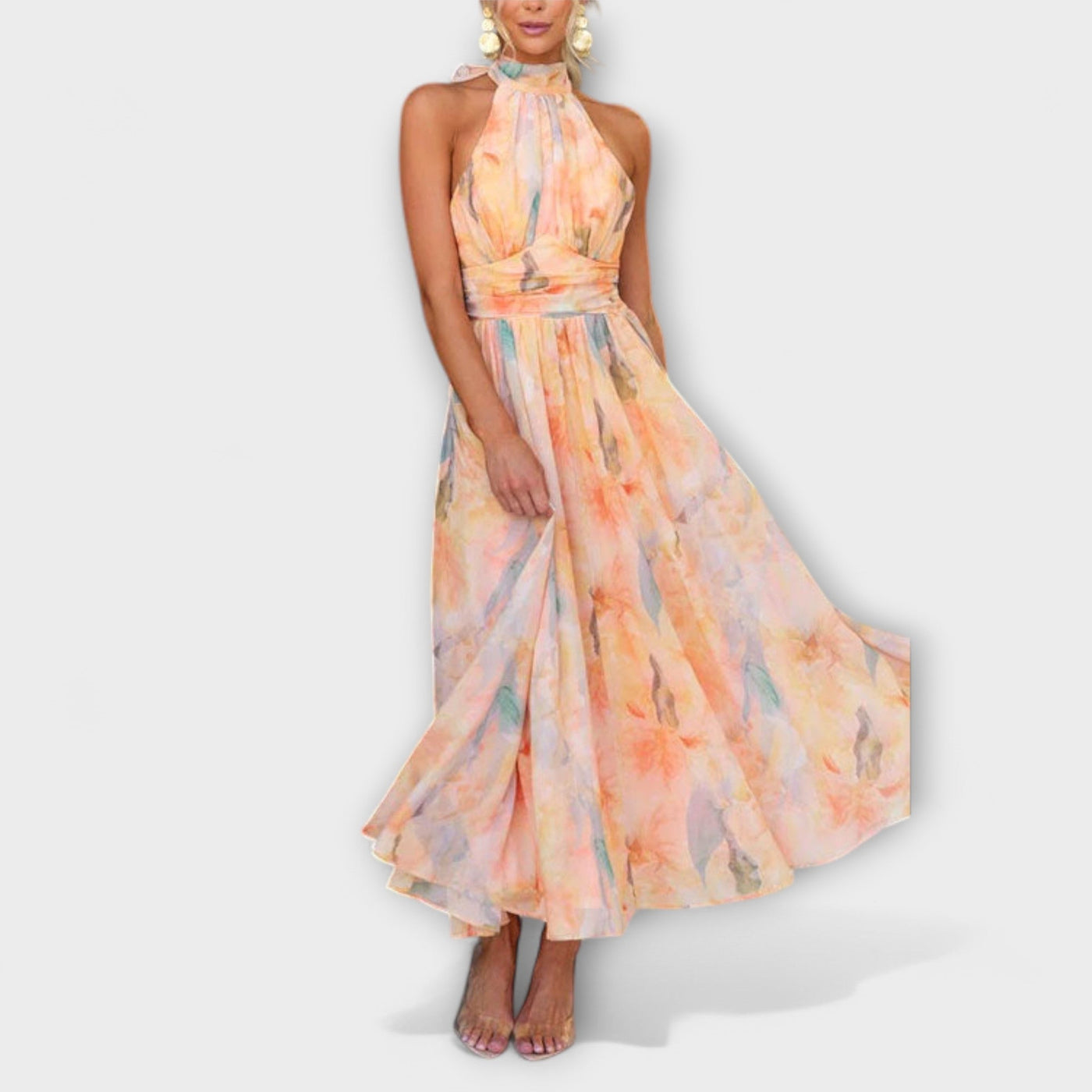 Naira Watercolor Maxi Dress