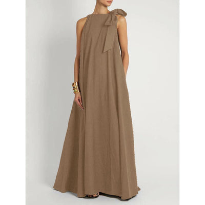 Long Dress with Shoulder Bow