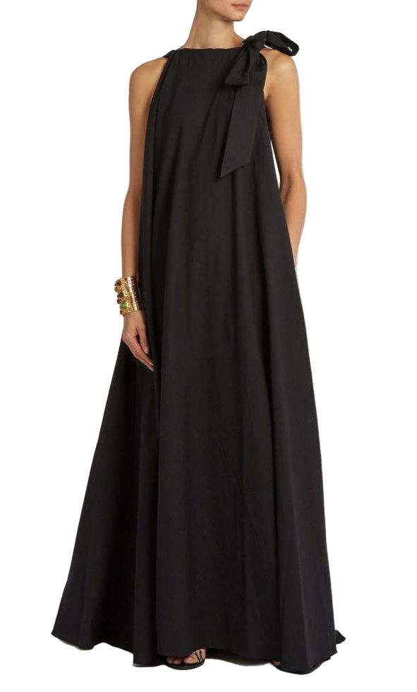 Long Dress with Shoulder Bow