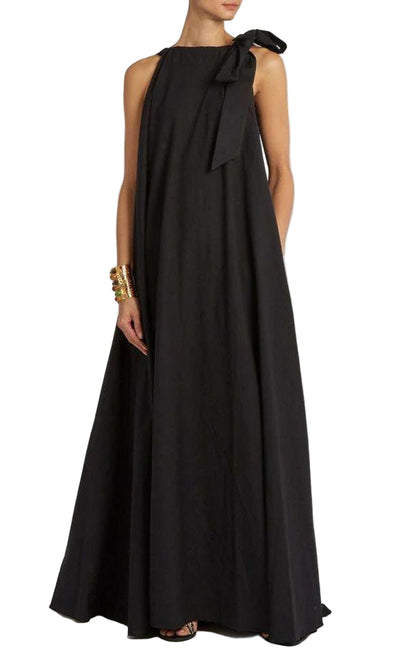 Long Dress with Shoulder Bow