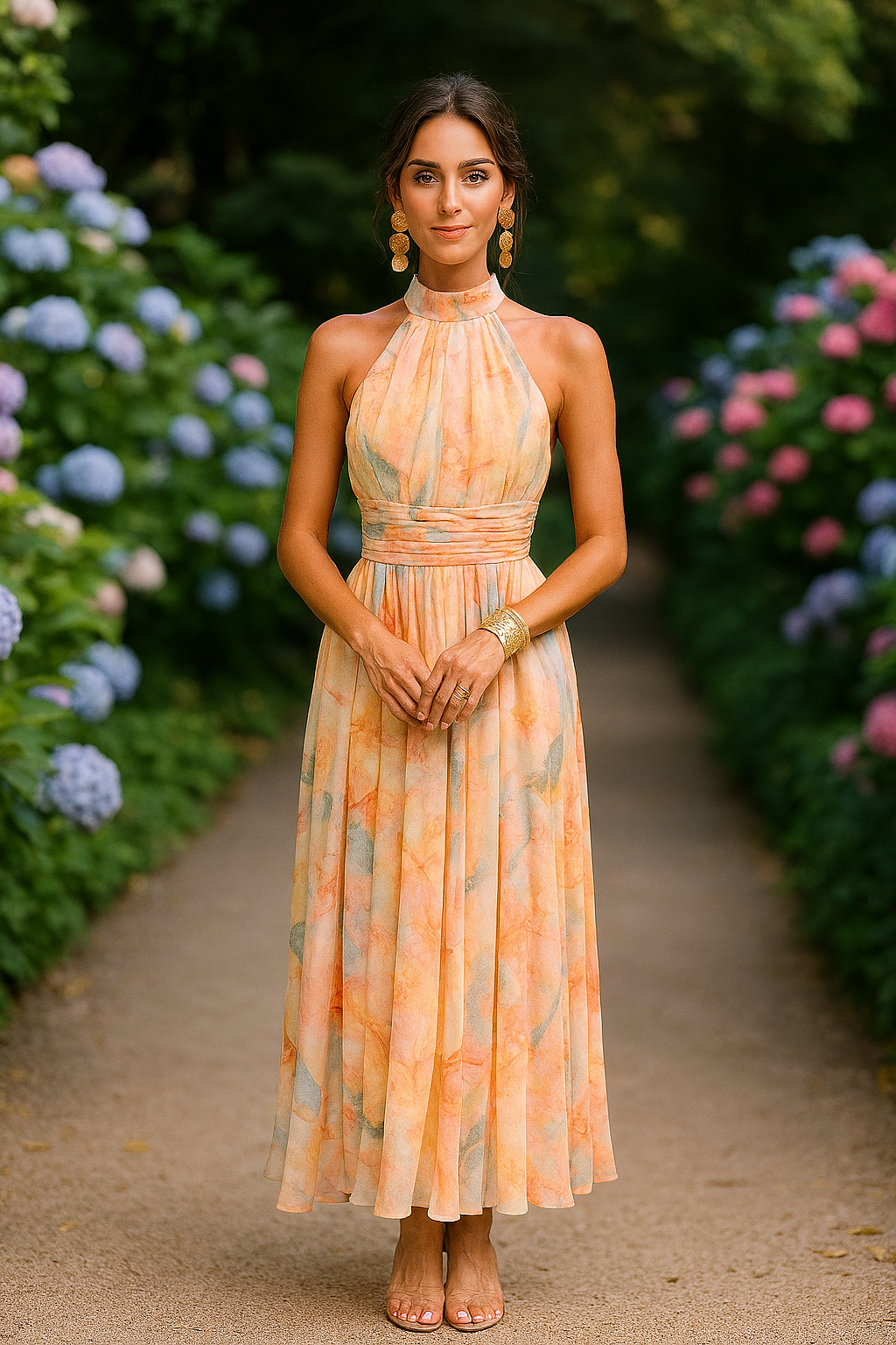 Naira Watercolor Maxi Dress