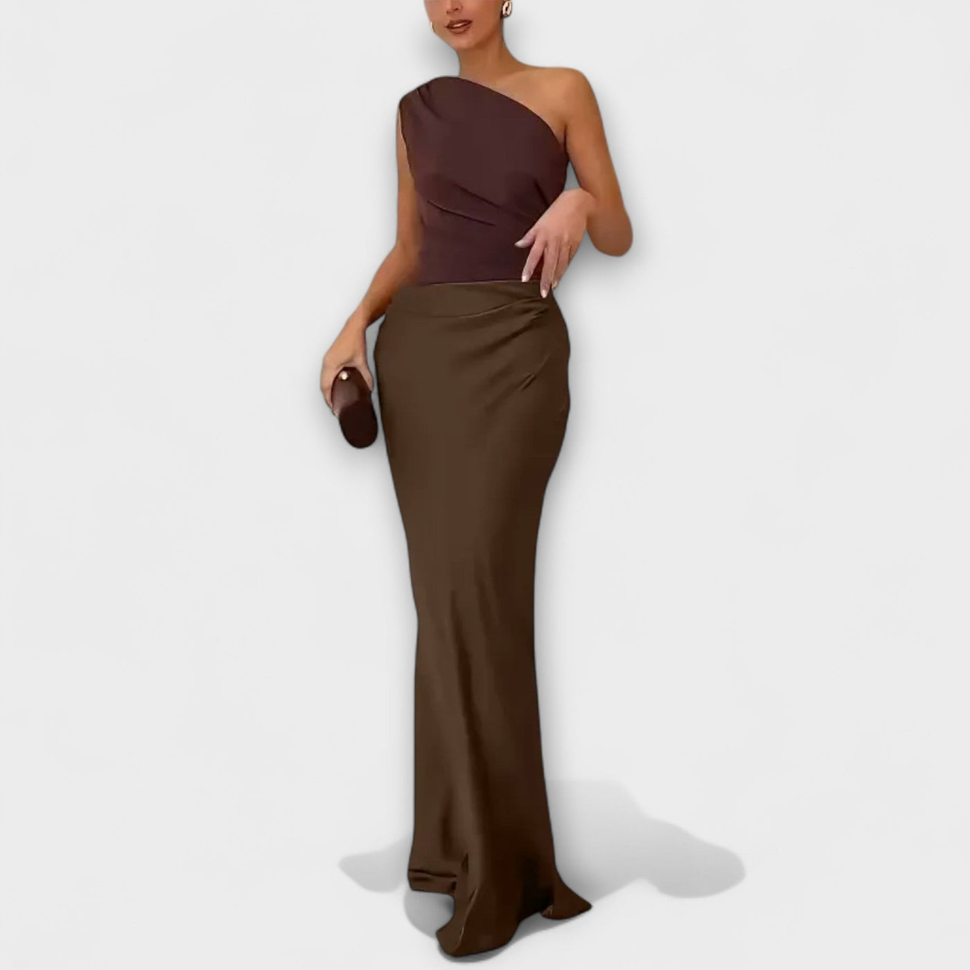 Levana One-Shoulder Pleated Dress