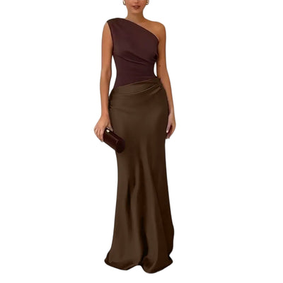 Levana One-Shoulder Pleated Dress