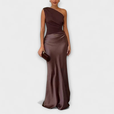 Levana One-Shoulder Pleated Dress