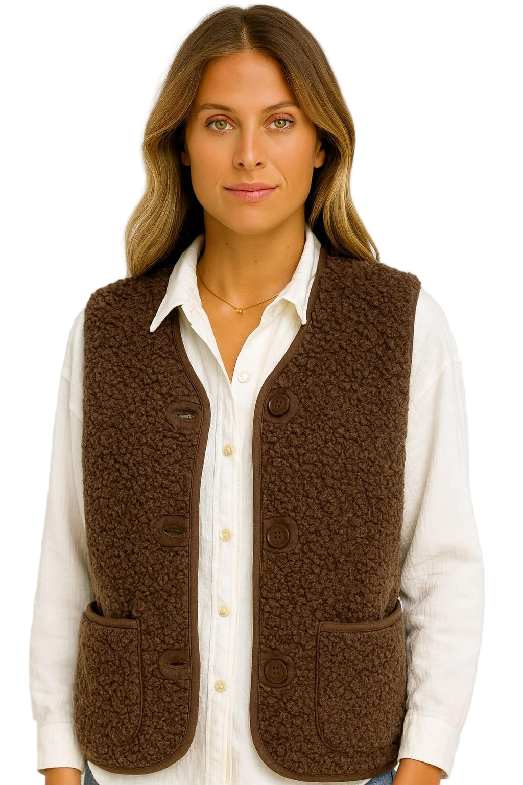 ELLA | WARME VEST VAN ZACHTE WOL MET KNOPEN