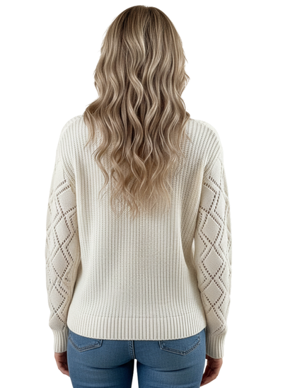 Marjolein | Gebreide kleurbloktrui met V-hals