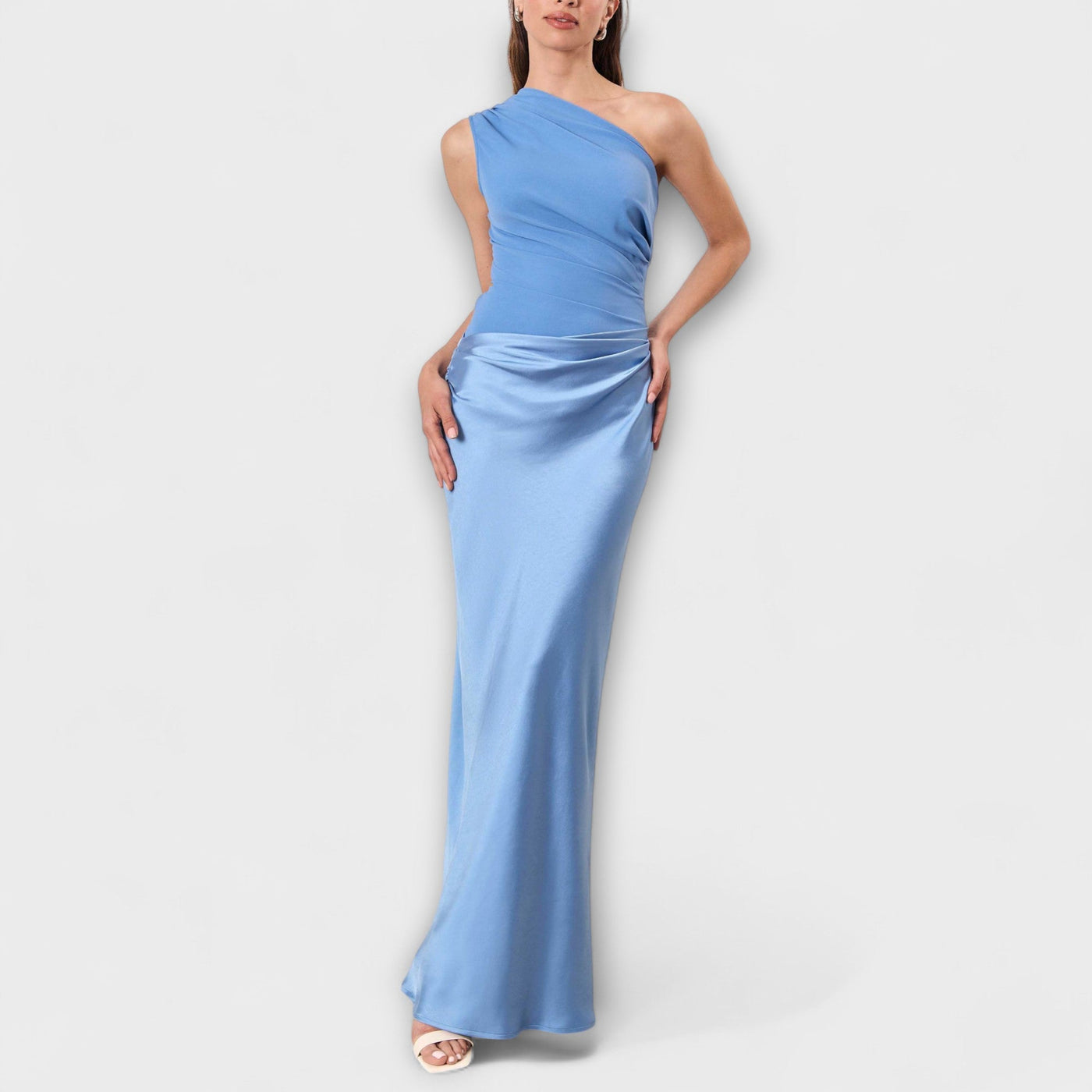Levana One-Shoulder Pleated Dress